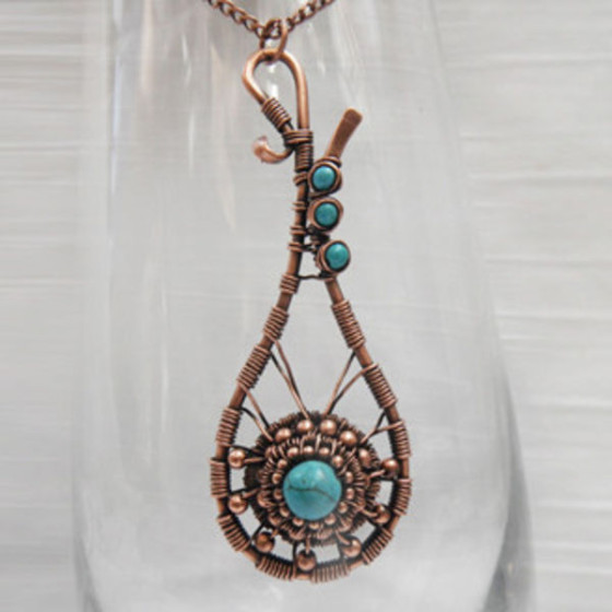 Exquisite Egyptian Inspired Turquoise Pendant by Christine Plumb