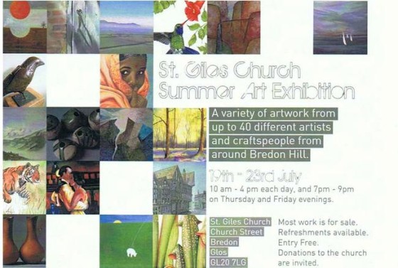Example of a flyer for St. Giles Church Summer Art Exhibition