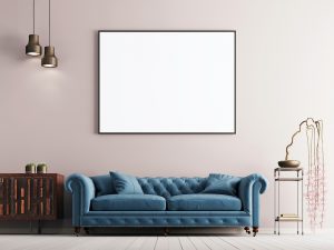 free stock image of empty canvas on a wall can be used to help interior designers or homeowners imagine your art in their home