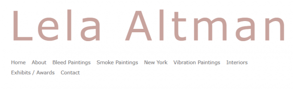 Lela Altman website header with About Me and separate resume page