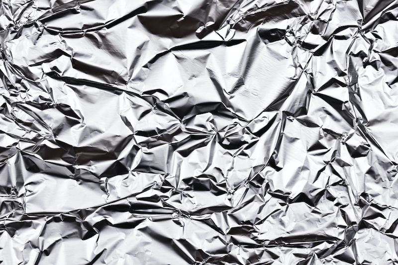 aluminum foil used as a backdrop for photography