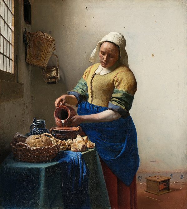 Johannes Vermeer was one of the first Dutch artists to favor canvas rather than board as his surface for oil painting. 